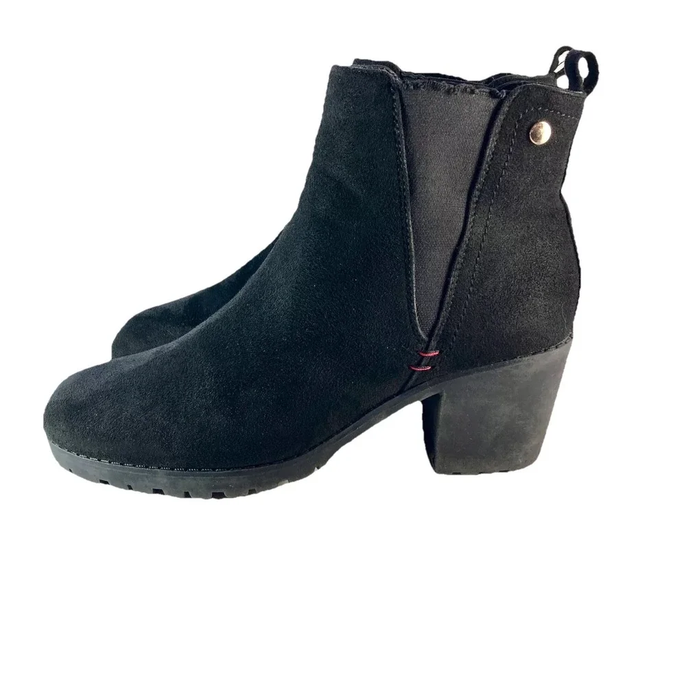 Jabasic Chunky Chelsea Block Heel Bootie Ankle Boot Womens 9 Black Y2k - Picture 3 of 11